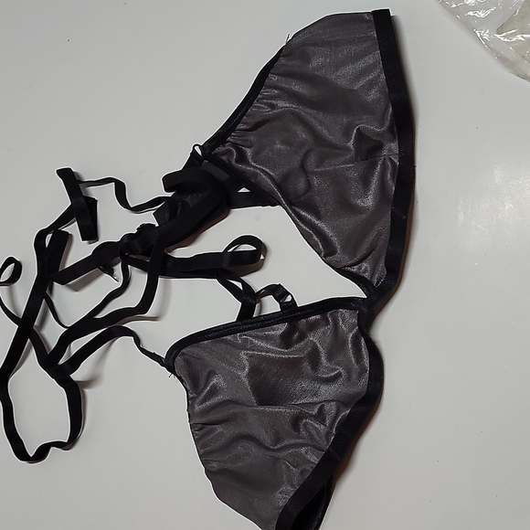 House of Widow Slinky Spandex Triangle bra Gray Women's Extra Large XL NWT - Picture 3 of 11